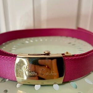Vintage Pierre Cardin Pink Nylon Adjustable Belt Buckle 80's